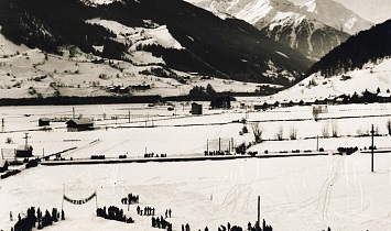 Finish area of the ski race in the Pfarrgründen of Matrei