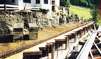 The garages in the Classic apartments being built - dangerously close to the Ganzer family home